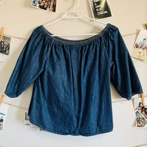 Forever 21 Off-The-Shoulder Denim Blouse
